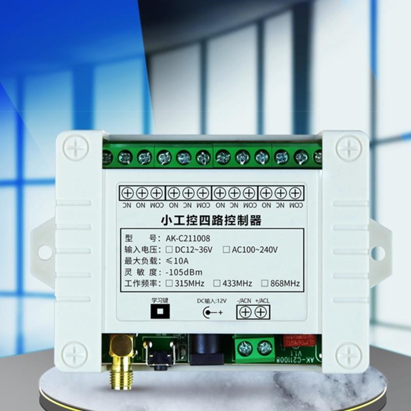 315Mhz 433Mhz DC 85V-260V Four Channel Relay Module Receiver Wireless Remote Control Switch for DC Motor DIY