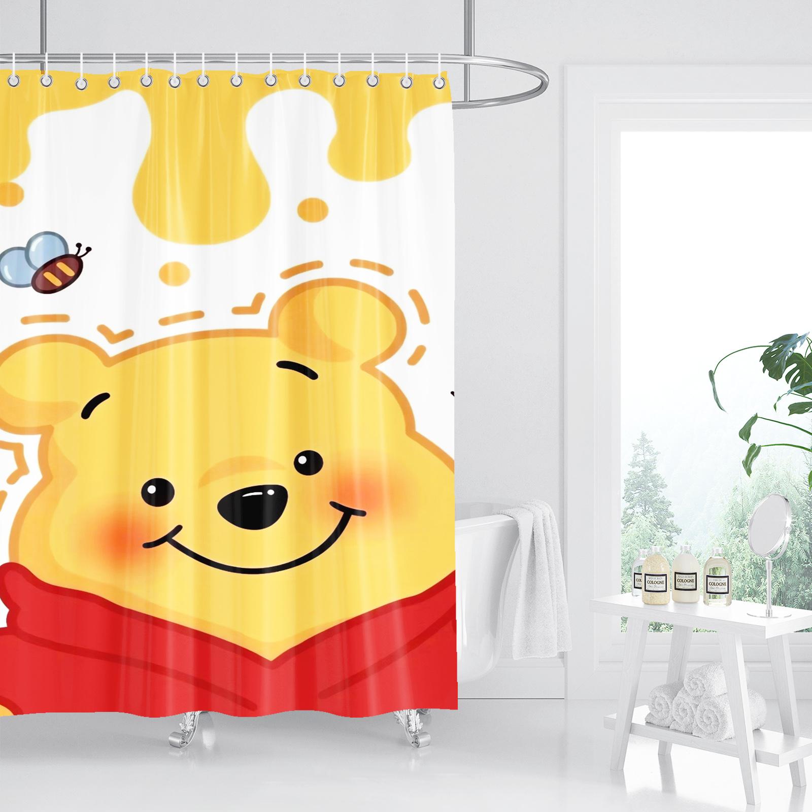 

Winnie The Pooh Cartoon Cute Printed Anime Home Decor Bathroom Accessories Shower Curtain Waterproof 100% Polyester W60H190(CM)-1 Pcs