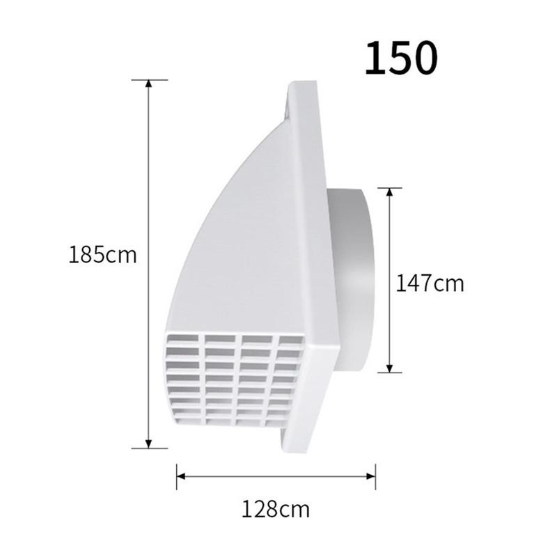 ABS Exhaust Hood ABS Exterior Wall Ventilation Grille Range Hood Duct Air Outlet With Valve For Range Hoods