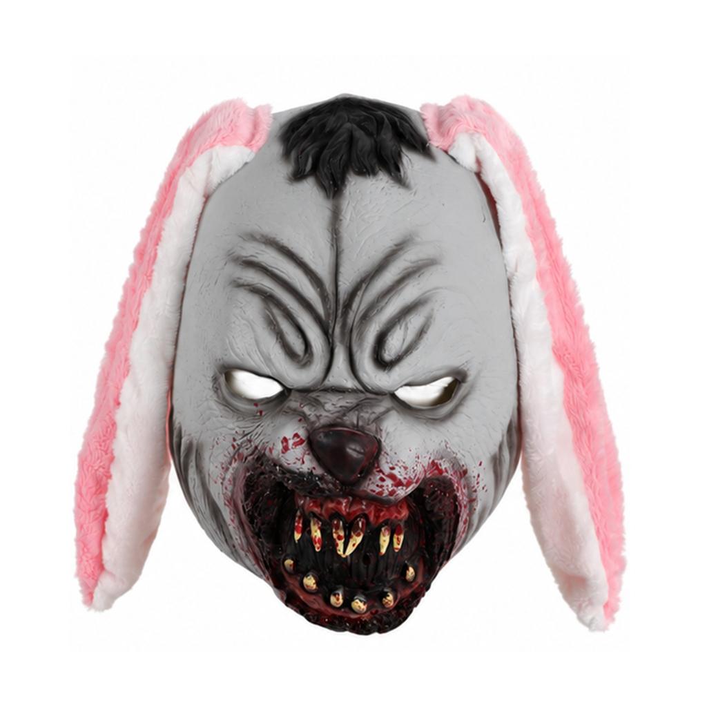 Popular evil rabbit mask Bloody Mutant Fang Headgear Halloween cos Party Horror Props