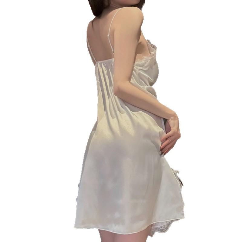 Sex-Nachthemd mit Strapsen, sexy Spitze, pure Begierde, Wind, Sommer, Eisseide, dünn, sexy, heiß, sexy Nachthemd