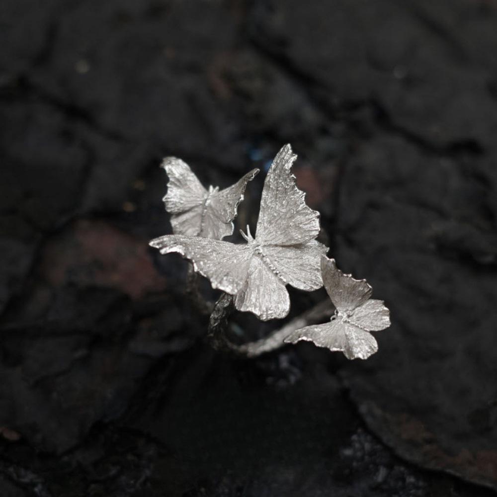 Design Butterfly Surround Butterfly Ring New Chinese Light Luxury Open Ring