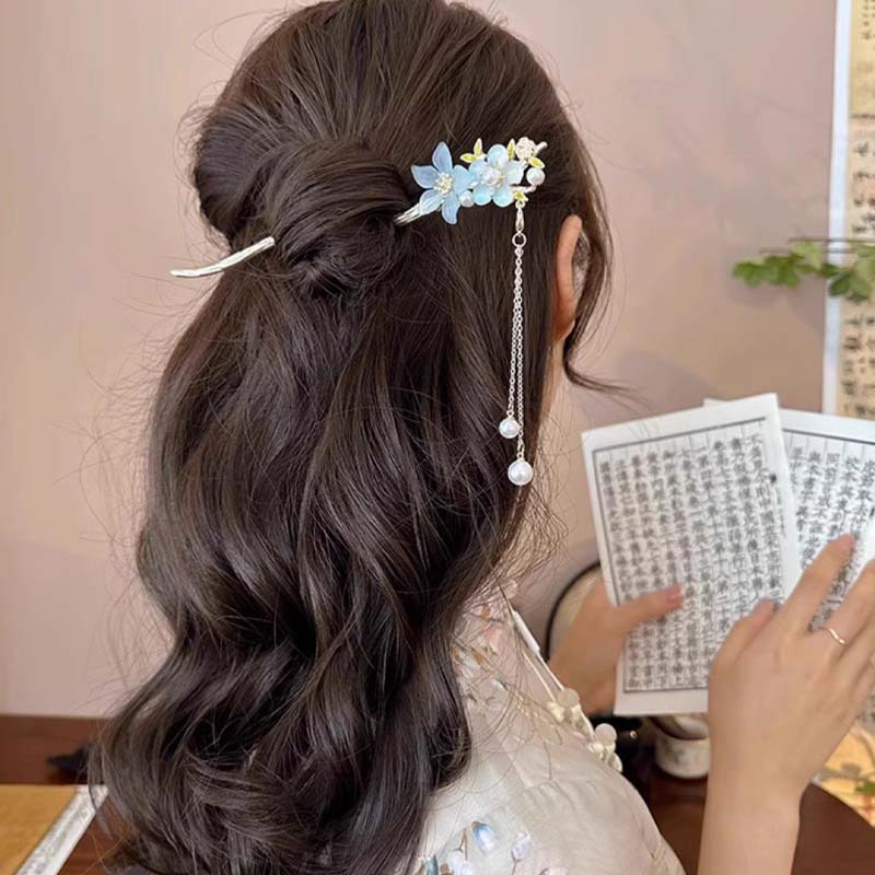 Romantischer Haarnadel im chinesischen Stil Legierungsschmuck Damenhaarnadel Geeignet für den täglichen Gebrauch Geschenke Mädchen Mode Haaraccessoires