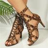 Moda Nuova Sfilata di Moda Tessuto Nero a Rete Cinturino Incrociato Sandali Sexy con Tacco Alto Scarpe da Donna Décolleté Sandali Stringati con Punta Aperta Rete Casual
