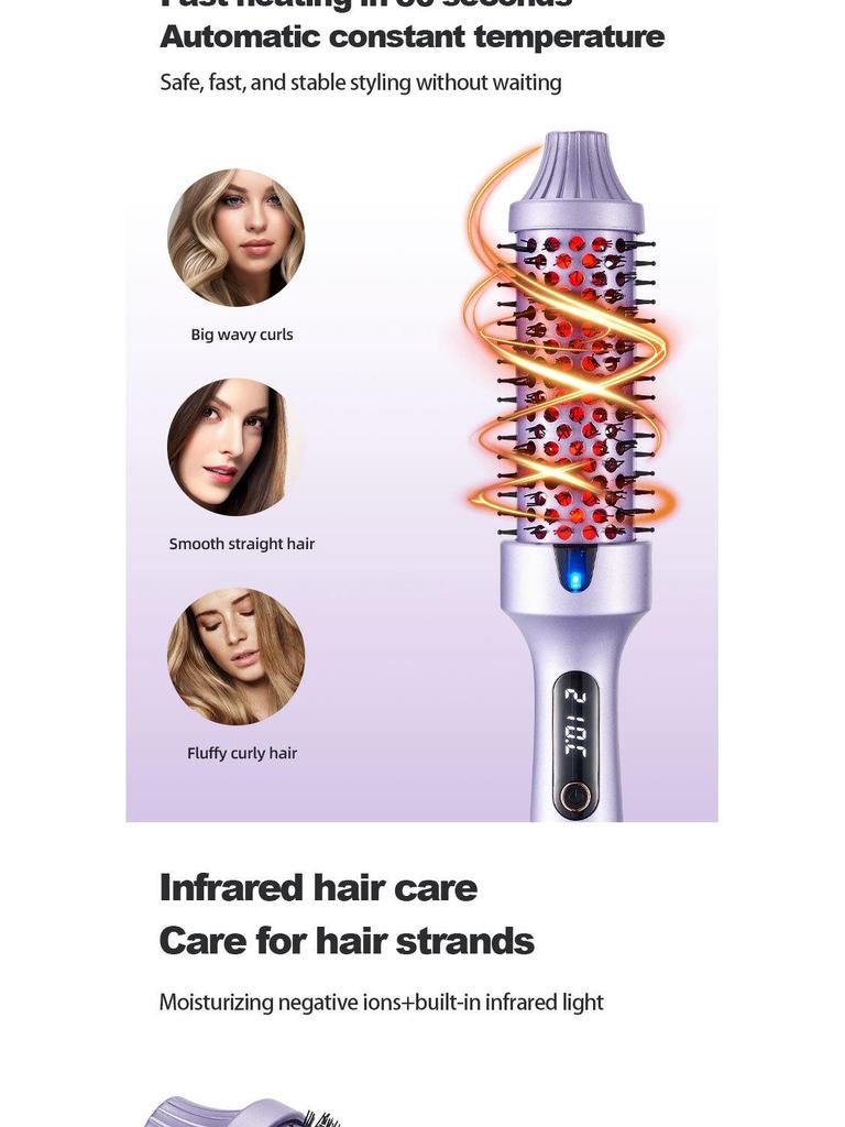 Hot Selling Hair-Friendly Fluffy Comb: Inner Curl Straightening & High Skull Root Lifting Anti-Scald Styling Tool