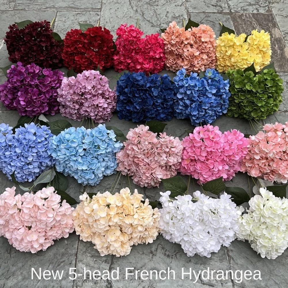 Silk Fake Hydrangea Flowers Large Size Simulated Wedding Floral  for Home Party Wedding