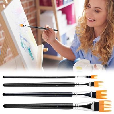 Paint Brushes Ergonomic Handle 4piece Tools Pen Paint Brush Set for Acrylic Painting for Kids Classroom Coloring Adults Craft