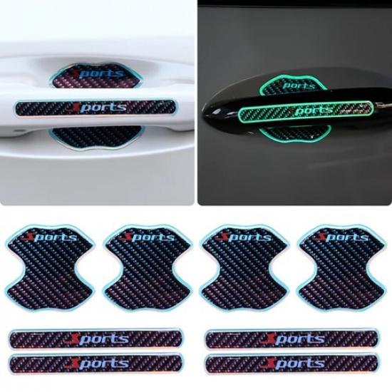8X Luminous Car Door Handle Bowl Anti Scratch Sticker Protection Film Cover