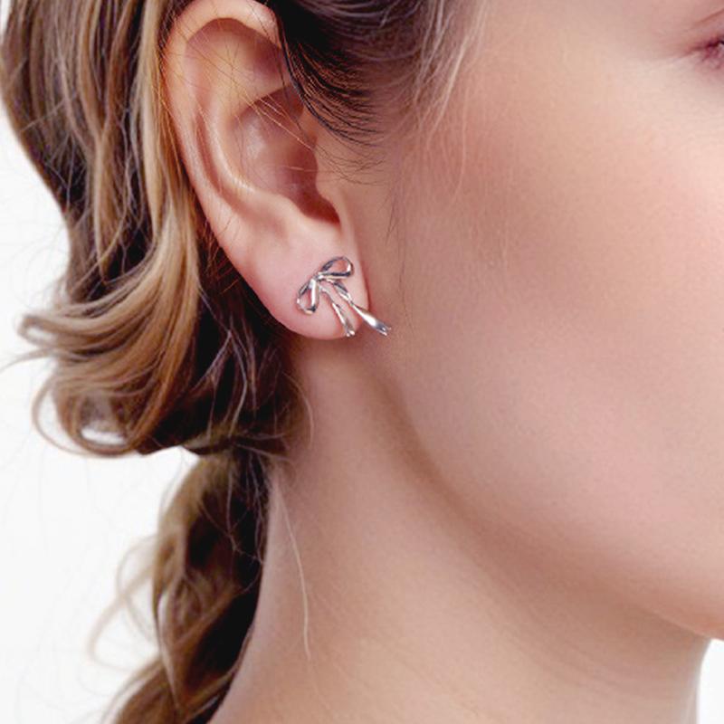barbie Earrings [Sterling Silver·Original Design] Ribbon Bow Earrings, the First Release of Elegant and High-end Style, Ins Style ZJYES-YS-051