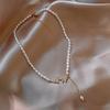 Vintage Elegant  Pearl Necklace for Women Tassel  Butterfly Pendant Alloy Choker Collarbone Chain Retro Summer Jewelry Gift