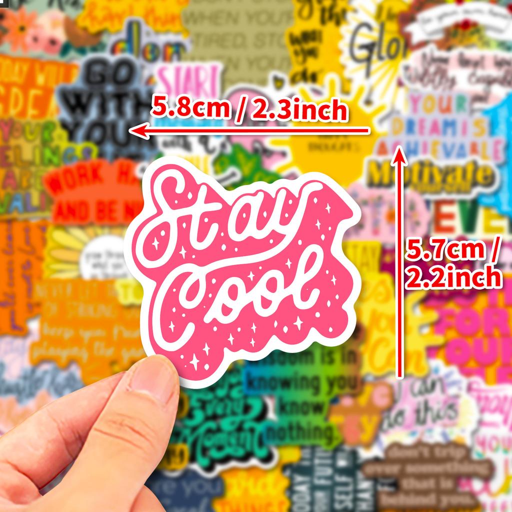50 Inspirational Copybook Paper Diy Suitcase Sticker English Cartoon, Creative Graffiti Sticker
