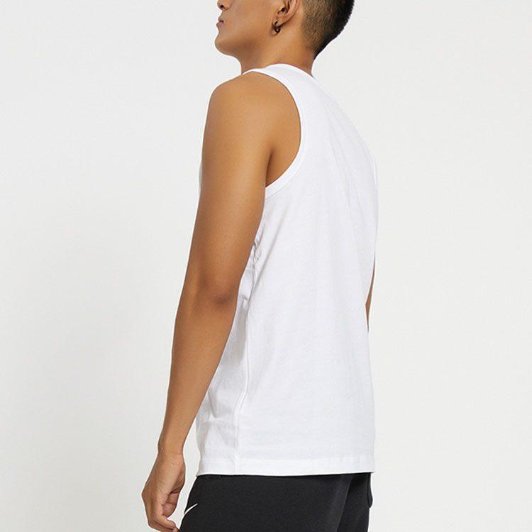 Nike Tank Tops Men's White Crew Neck Moderate Straight Fit AR4992-101