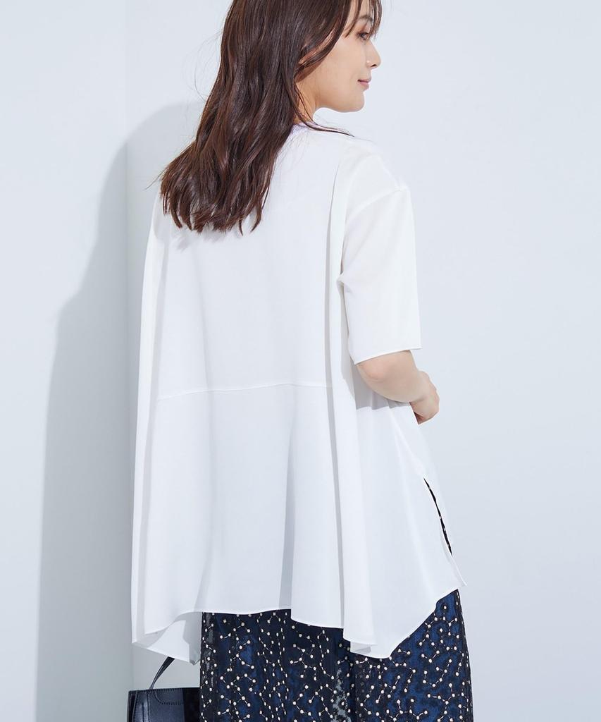 INDIVI Cut and Sewn Design Blouse 12713603 Black Size 38 [Backless] T-Shirt Women's (019) (M)