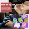 100PCS Tattoo Ink Cup Skull Disposable Silicone Tape Base Plastic Permanent Makeup Tattoo Pigment Cup Tattoo Accessories