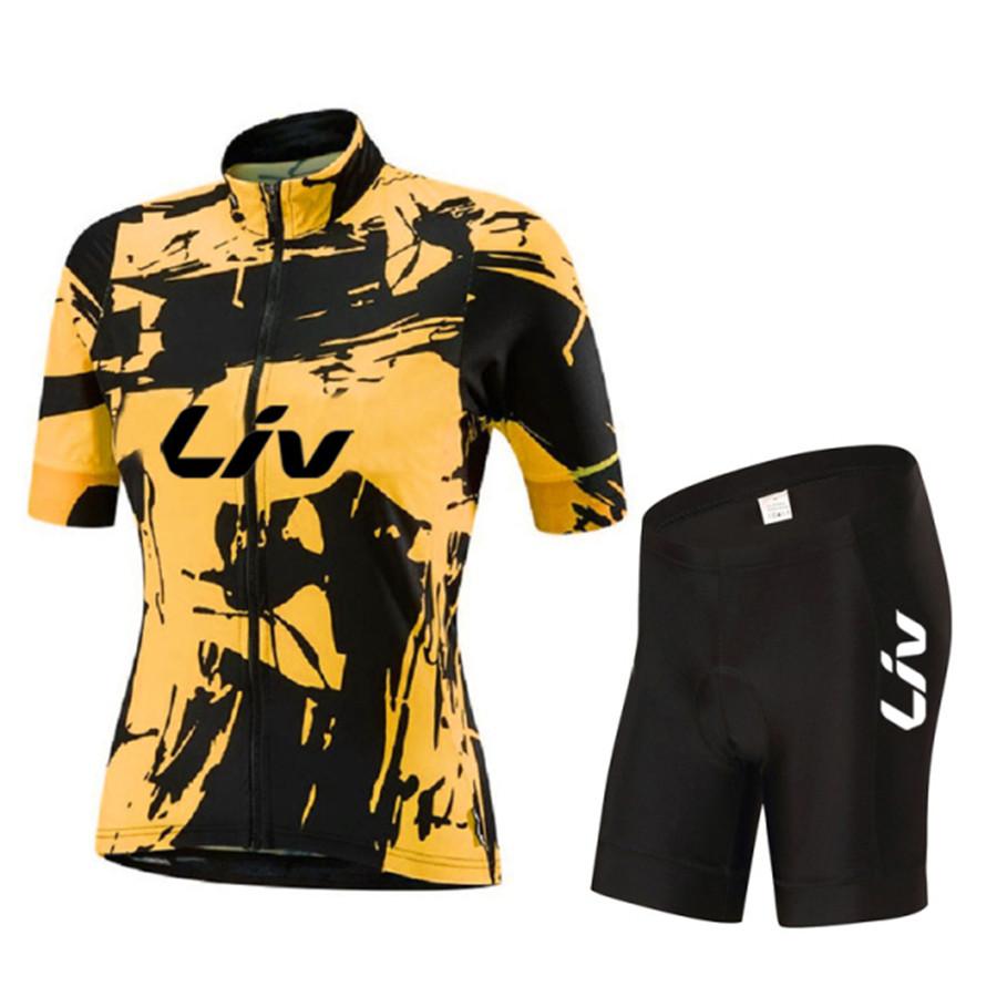 Women Short Sleeve 2026 Summer Breathable Cycling Suit Set Road Bike Jersey Set BIB Gel Shorts Sport Suit Female Bicycle Clothes MTB Dress