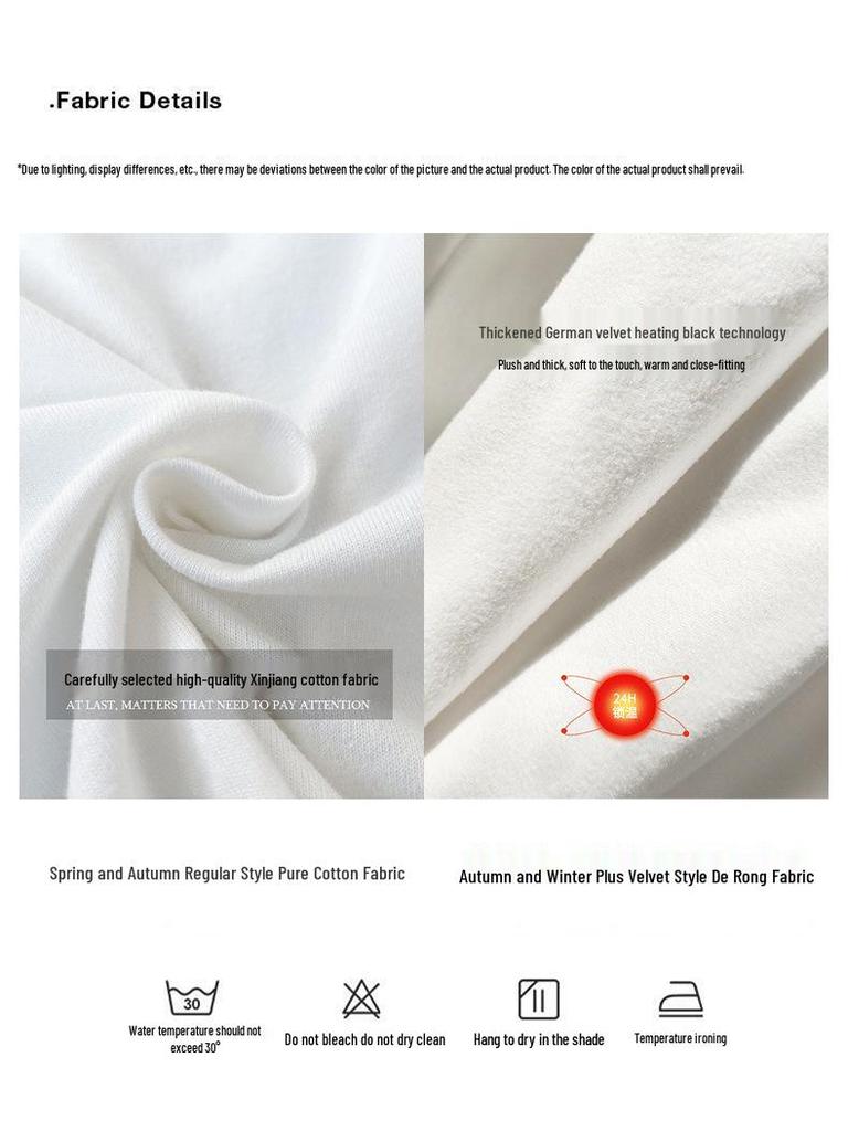 Minimalist Women's Warm Cotton Long-Sleeve T-Shirt for Spring, Autumn, Winter