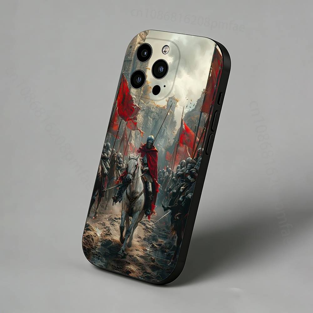 Knight and Horse Medieval style Phone Case For iPhone 17,16,15,14,13,12,11 Pro,Max,Plus,X,XS,XR,SE,Mini