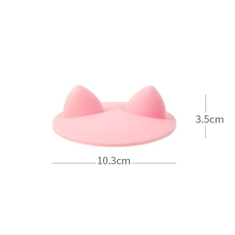 

Милая силиконовая крышка для чашки с кошачьими ушками, термостойкая, герметичная, крышка для кофейной кружки, аксессуары для питья розовый