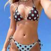 Women S Polka Dot Halter Bikini Top Sexy Beach Swimsuit