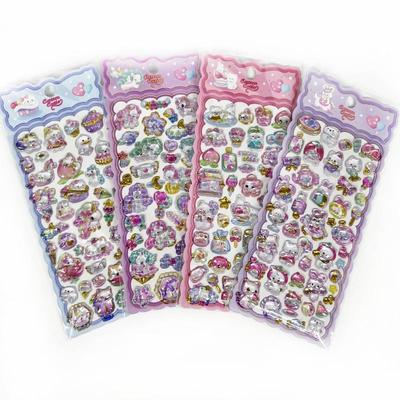 Urocze Kreskówkowe Kryształowe Naklejki z Wypukłym Efektem 3D DIY Album do Scrapbookingu Dziennik Etui na Telefon Dekoracja Dziennika Prezenty