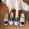 Thick-soled fisherman shoes women's 2025 new summer outer wear woven one-pedal lazy loafers bag head half-drag sandals