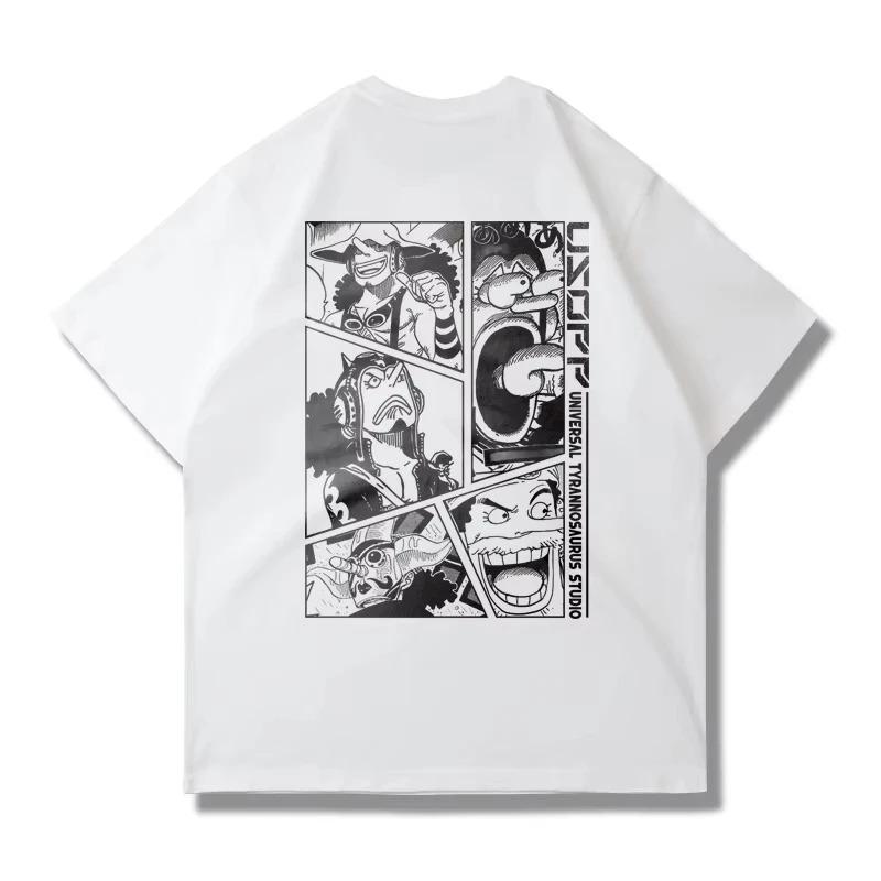 One Piece Nico Robin Manga Split Print Oversized Anime Streetwear Women And Men T-Shirt