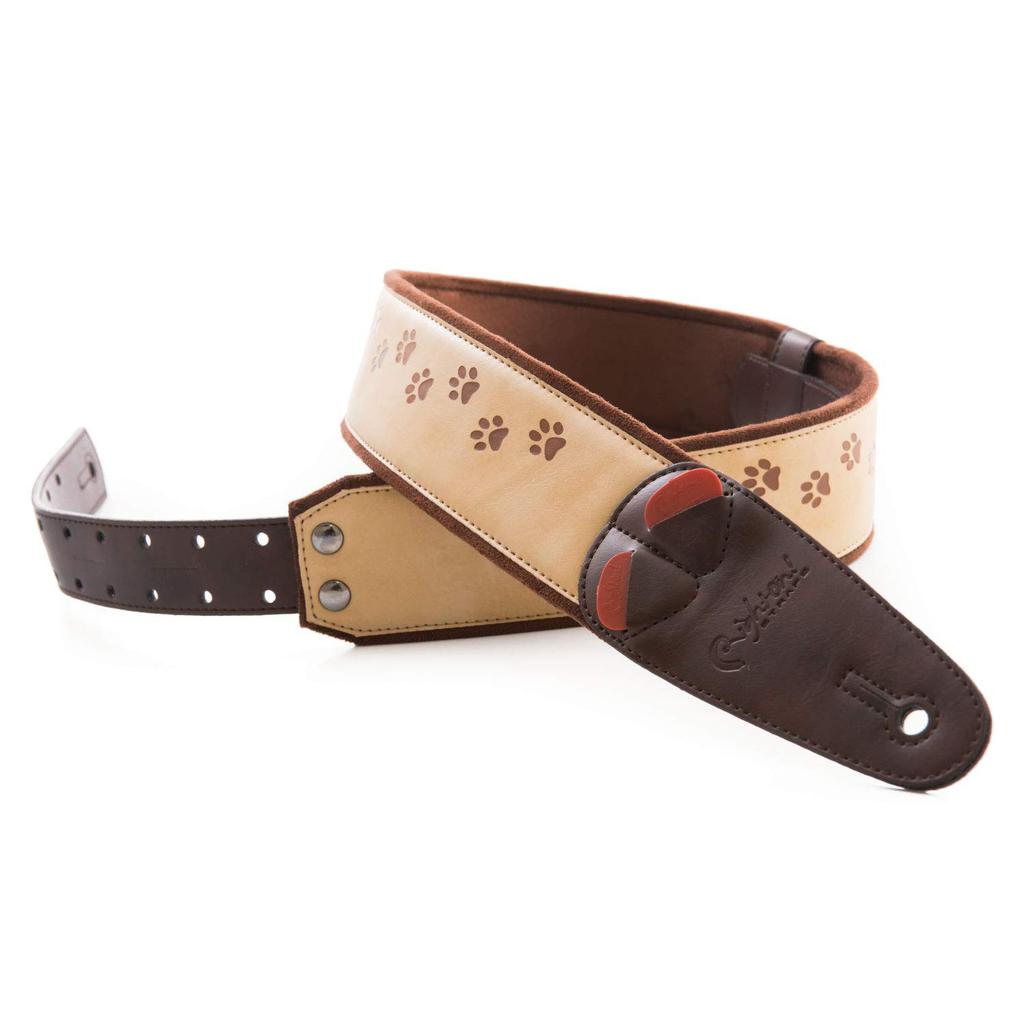 STRAPS Width Length Brown Cat RightOn! Guitar/Bass Strap, 6cm, 95-145cm,