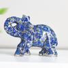 Crystal Elephant Resin Figurine With Semiprecious Stones For Office And Party Decoration