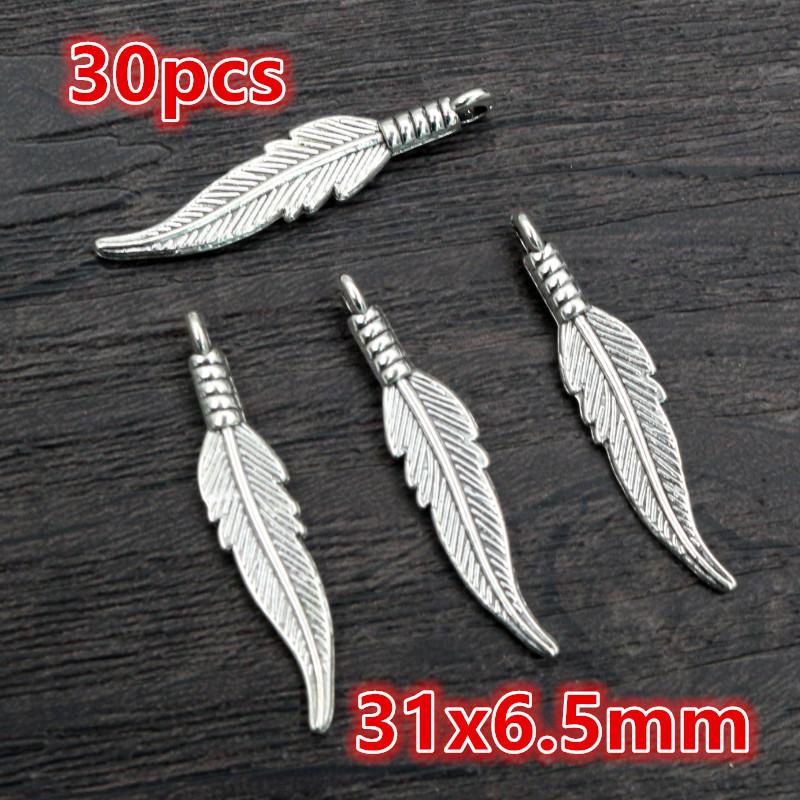 3-50pcs Alloy Metal Feather Charms Pendant for Necklace Keychain Earrings DIY Jewelry Making Accessories Findings