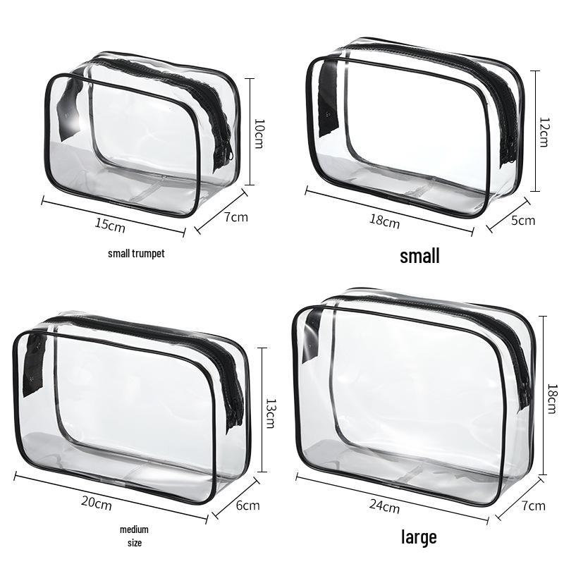 PVC Large-Capacity Waterproof Transparent Toiletry Bag Set with Custom Logo