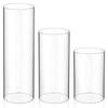3Pcs Clear Glass Covers Open Ended Tube Shades for Desktop Dining Room Light Fixture Household Holder Decorative