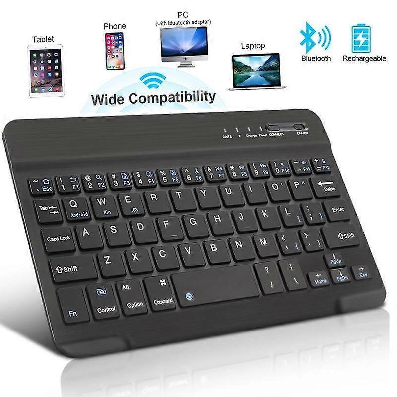 Tastatură fără fir Bluetooth Mini tastatură pentru telefon Ipad, tabletă, taste din cauciuc, tastatură reîncărcabilă pentru jocuri pentru Android Ios Windows