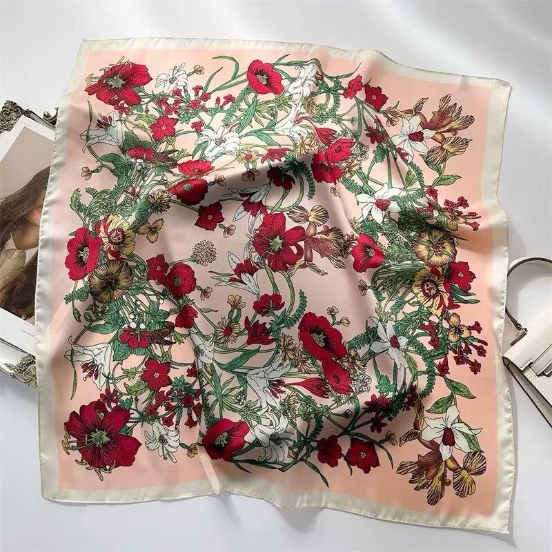 70 silk scarf square scarf high sense fashion versatile professional simulation silk small scarf versatile printed women's silk scarf