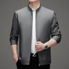 Men's Mulberry Silk Jacket: Middle-aged Casual Thin Top, Spring/Autumn, Loose Stand Collar for Elderly Fathers