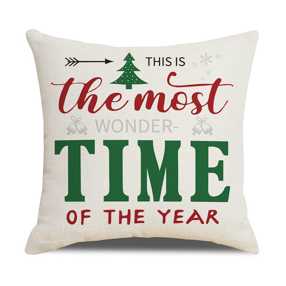 Christmas Pillow Cover Letter Simple Linen Pillow Cover Home Decoration Cushion Cover