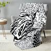 Animal Print Flannel Throw Blanket Black And White Zebra Leopard Snake Pattern Warm Blanket For Living Room Sofa Bed Decor