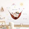 Cute Rabbit Balloon Wall Stickers for Girls Room Baby Nursery Kindergarten Background Wallpaper Wall Decals Bedroom Living Room