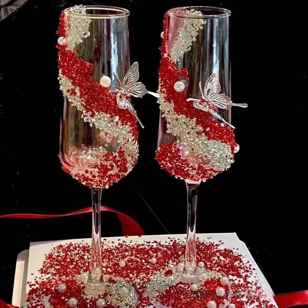 Bröllopsskålar för Brud och Brudgum - Gör-det-själv Dekoration Gåva till Nygifta och Bästa Vänner.