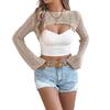 Early Autumn Casual Hollowed-out Long-sleeved Knitted Sweater with A Small Waistcoat for Women's Wear