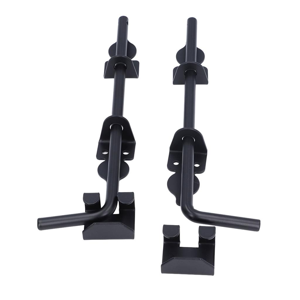2pcs Gate Ground Latch 12 Inch Metal Heavy Duty Black Powder Coated Latch Gate Drop Rod for Single