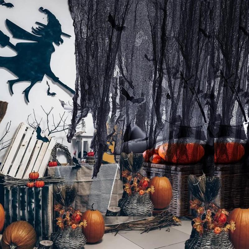 Halloween Black Gauze Ghost Cloth Haunted House Hanging Gauze Ornaments For DIY Halloween Party Decoration Supplies Wholesale