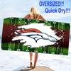 Denver Broncos Print Beach Towel, Large Soft Quick Dry Towel for Beach Camping Swimming