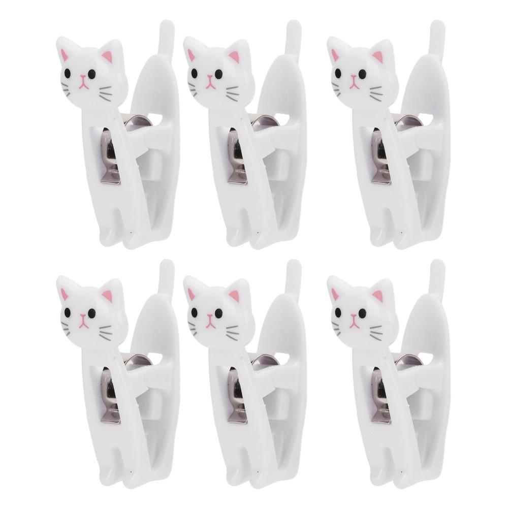 6Pcs Plastic Cute Windproof Clips Small Size Memo Paper Clips Cartoon Clips Hand Account Making