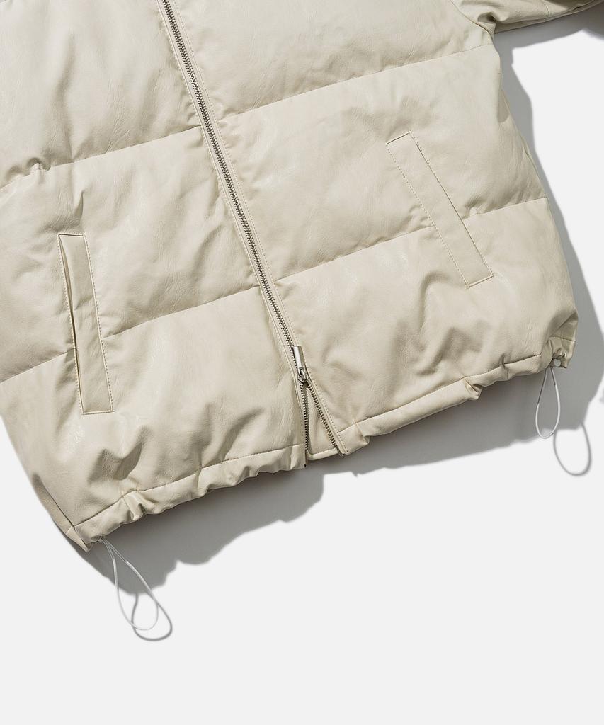 Vastic Semi-Over Leather Padded Jacket_Ivory