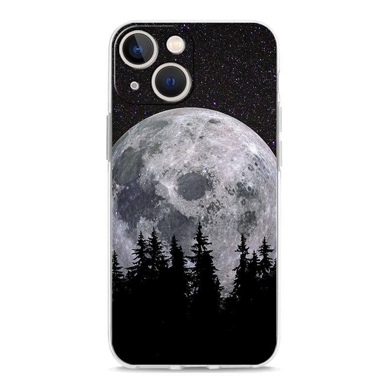 Phone Case For iPhone 17 Cases iPhone Air 16 15 12 13 14 Pro Max 7 8 Plus 16Pro iPhone11 Soft Cover Moon On The Branch
