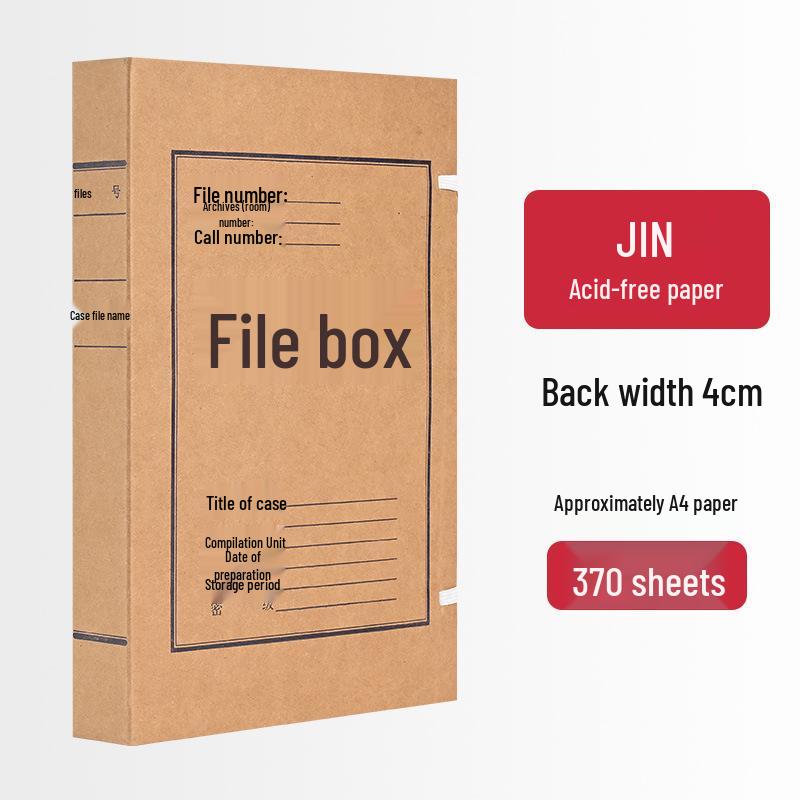 10cm Thick Extra Large Kraft Paper A4 File Box - Acid-Free Document Organizer