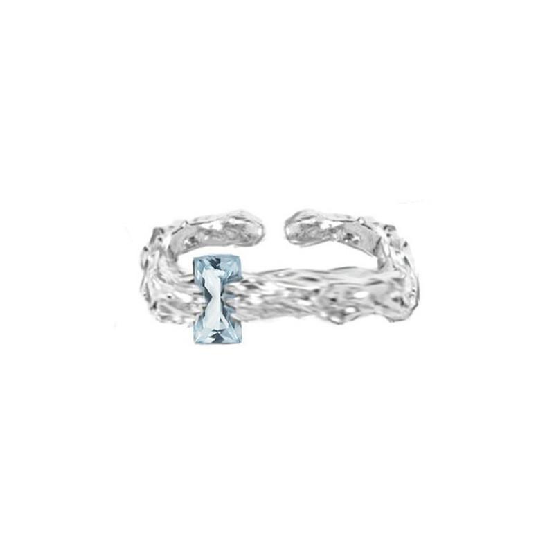 Stylish Women s Blue Zircon Ring With Irregular Shape For Trendy Fashion Looks 2022 J3433
