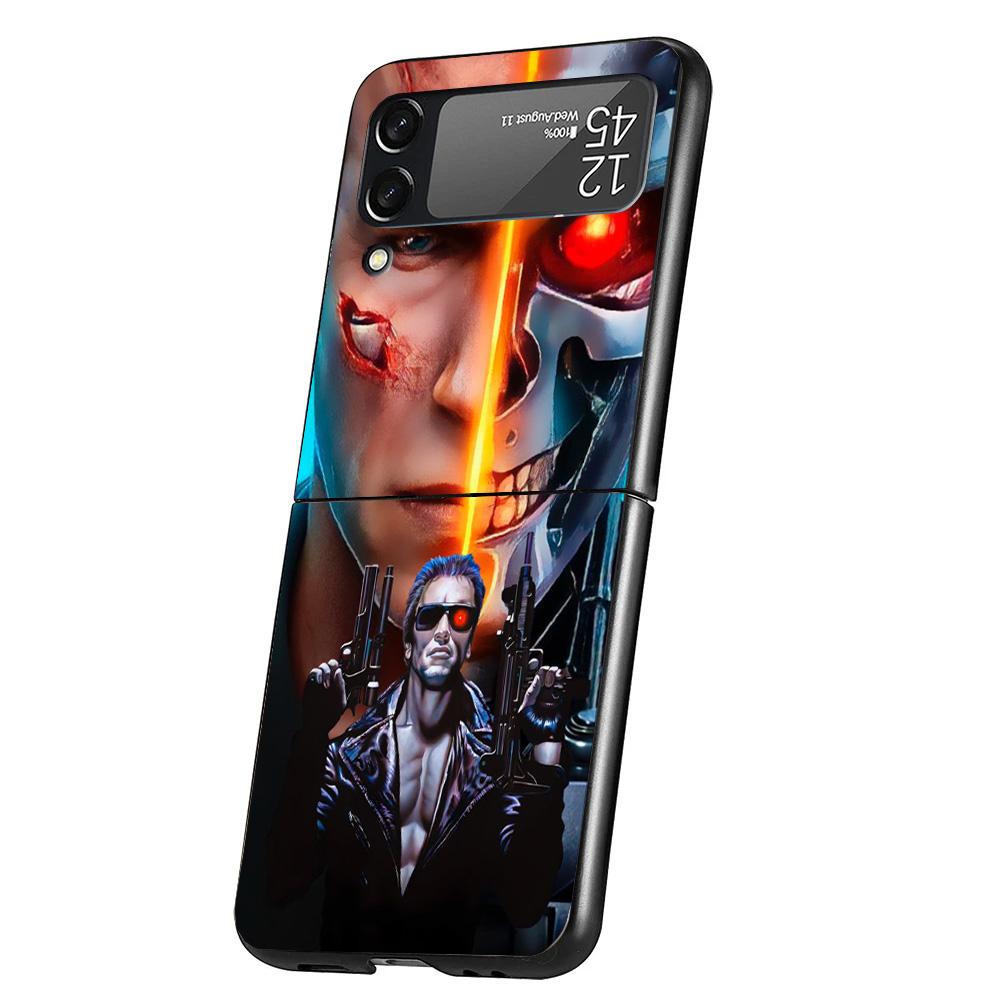 Arnold Schwarzenegger Terminator Cover Phone Case For Samsung Galaxy Z Flip 7 6 5 4 3 5G Flip7 Flip6 Flip5 Flip4 Flip3 Black Fun