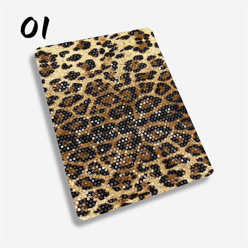 1 Yard Pailletten Leopardenmuster Stoff Durch Glänzenden Folienstoff Bekleidungszubehör Paillettenbestickter Stoff Kleid Nähen Textil