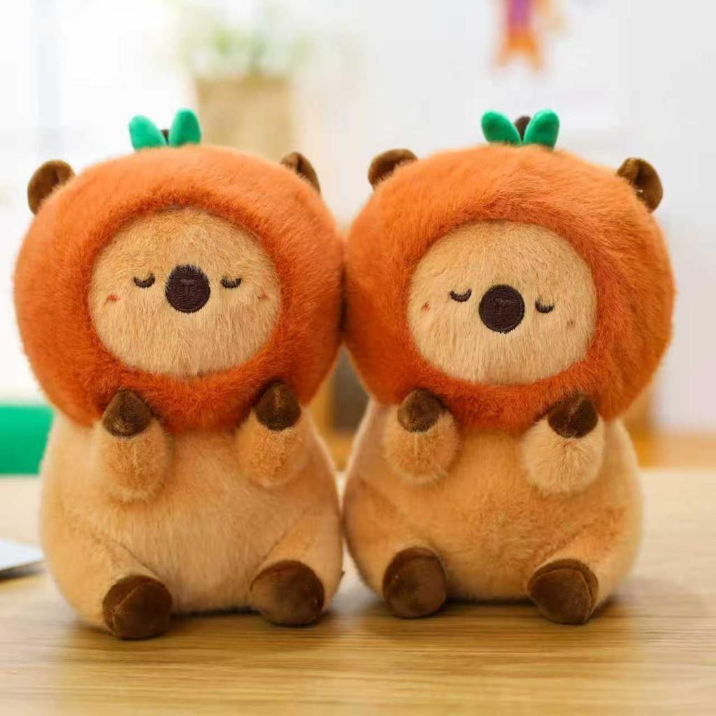 Soft Persimmon Capybara Stuffed Animal Toy Bedroom Decor Gifts Collectible